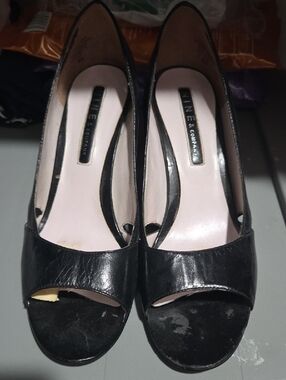 Nine & Co. Black Open-Toe Women's Heels